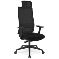 alterego fauteuil de bureau ergonomique 'oxford' en tissu noir