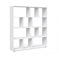 mpc etagère bibliothèque  12 compartiments blanc  131,6 x 143 x 29 cm (lxhxp)  blanc