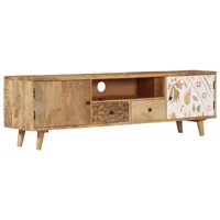 maison chic meuble tv scandinave - banc tv pour salon 140x30x40 cm bois de manguier massif -mn77917  marron
