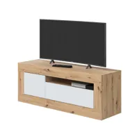 mirakemueble meuble tv velho - chêne nodi et blanc artik oak nodi et blanco artik  multicolore