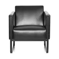 hjh office fauteuil lounge bali black châssis noir simili cuir lisse 1 place noir hjh office  noir
