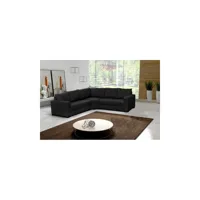 meublesline canapé d'angle tissu 5 places lili tissu noir