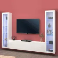 ahd amazing home design meuble tv de salon blanc salon 2 vitrines liv wh  or