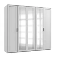 pegane armoire placard meuble de rangement coloris blanc - longueur 225 x hauteur 208 x profondeur 58 cm  blanc