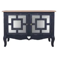 pegane meuble console, table console avec 2 portes en bois coloris noir  - longueur  83 x profondeur 36 x hauteur  56 cm  noir