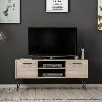 homemania homemania meuble tv almira moderne - avec portes, étagères - par salotto - bois, noir en bois, 120 x 35 x 50 cm  noir