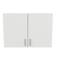 pegane meuble haut de cuisine 2 portes coloris chêne kronberg, blanc - longueur 100 x hauteur 70 x profondeur 30 cm