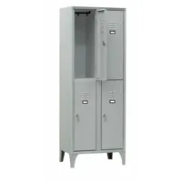 l2g armoire vestiaire multicases 2 colonnes 4 cases - l2g  blanc