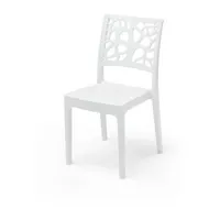 areta lot de 4 chaises de jardin teti areta - 52 x 46 x h 86 cm - blanc