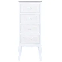 pegane chiffonnier , meuble de rangement en bois mdf coloris blanc - longueur  40 x profondeur 36  x hauteur 100 cm  blanc