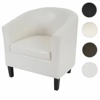 mendler fauteuil newport t379, fauteuil de salon / club, similicuir ~ blanc  blanc