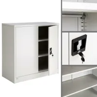 helloshop26 armoire de bureau verrouillable métallique étagère meuble 3 niveaux gris 08_0000378