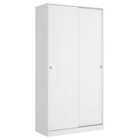 mirakemueble armoire de 100 cm avec 2 portes coulissantes slide brillance  blanc
