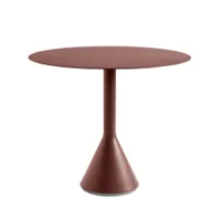 table et table basse extérieur - palissade cone ø 90 x h 74 cm  rouge fer
