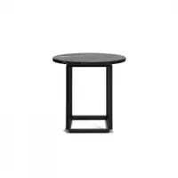 table d'appoint guéridon - florence ø 50 ø 50 x h 47 cm marbre marquina noir/ piètement noir