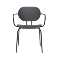 chaise et petit fauteuil extérieur - hari pp outdoor avec accoudoirs noir / noir