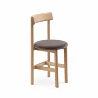 chaise - petit 4 l 38,5 x p 37,5 x h 77,5 cm, assise h 45 cm tissu byram 361 chêne blanc huilé
