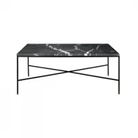 table basse - planner 100x100 charbon marbre, acier finition époxy l 100 x p 100 x h 40 cm
