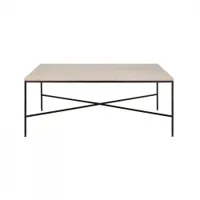 table basse - planner 100x100 crème marbre, acier finition époxy l 100 x p 100 x h 40 cm