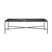 table basse - planner 130x70 charbon marbre, acier finition époxy l 130 x p 70 x h 40 cm