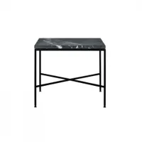 table d'appoint guéridon - planner 45x45 charbon marbre, acier finition époxy l 45 x p 45 x h 40 cm