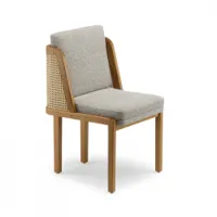 chaise - throne dossier rotin l 49 x p 53 x h 77 cm chêne danois huilé / moss 005