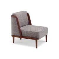 fauteuil - throne dossier tissu l 66,5 x p 67 x h 81,5 cm, assise h 42 cm noyer danois huilé / sonar 153