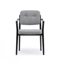 petit fauteuil - capo l 54 x p 57,5 x h 80 cm, assise h 46,5 cm frêne peint noir / sunniva 242