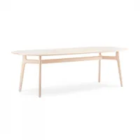 table - solo oblong l 200 l 200 x p 95 x h 73 cm frêne huilé blanc