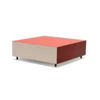 table basse - bloc 85x85 rouge, bordeaux, argile