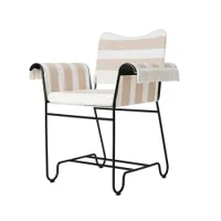 fauteuil extérieur - tropique avec franges noir leslie stripe 40