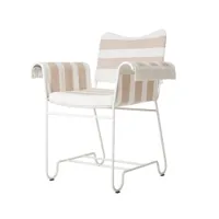 fauteuil extérieur - tropique avec franges blanc leslie stripe 40