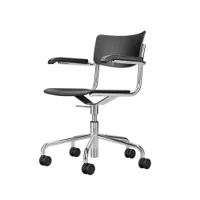 fauteuil de bureau - s 43 atelier fdr hêtre teinté noir/ chrome