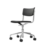 fauteuil de bureau - s 43 atelier pvdr hêtre teinté noir/ tissu step 60999/ chrome