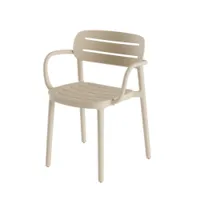chaise et petit fauteuil extérieur - croisette avec accoudoirs capuccino