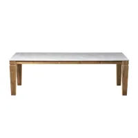 table et table basse extérieur - table jeko 33 marbre blanc