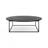 table basse - circle ø 100 x h 30 cm marbre noir/ noir
