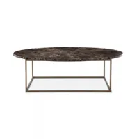 table basse - circle ø 100 x h 30 cm marbre marron/ laiton