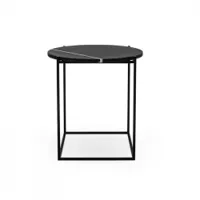 table d'appoint guéridon - circle ø 48 x h 50 cm marbre noir/ noir
