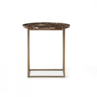 table d'appoint guéridon - circle ø 48 x h 50 cm marbre marron/ laiton