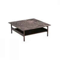 table basse - collect l 95 x p 95 x h 35 cm marbre emperador marron