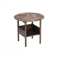 table d'appoint guéridon - collect round marbre emperador marron ø 60 x h 55,5 cm