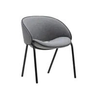 chaise - folium avec passepoil cuir agata 04/passepoil et pieds noir