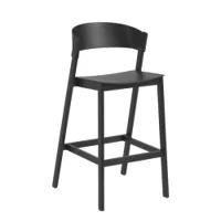 tabouret haut - cover stool noir l 50 x p 58 x h 106 cm, assise h 75 cm