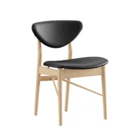 chaise - 108 cuir cuir vegetal noir chêne huilé clair