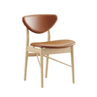 chaise - 108 cuir cuir vegetal walnut chêne huilé clair