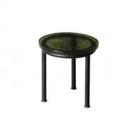 table d'appoint guéridon - zigo h 38 vert pétrole métal noir