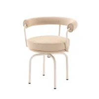chaise et petit fauteuil extérieur - fauteuil pivotant lc7 outdoor kemi bianco ivoire texturé