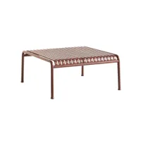 table et table basse extérieur - table basse palissade acier galvanisé finition époxy rouge fer