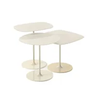 table d'appoint guéridon - thierry set de 3 blanc
